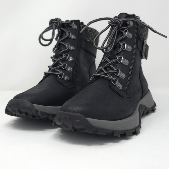 Cliffs by WHITE MOUNTAIN Shoes - CLIFFS BY WHITE MOUNTAIN Cushioned Lace Up City Hiker Sneaker Boot Black 7.5M